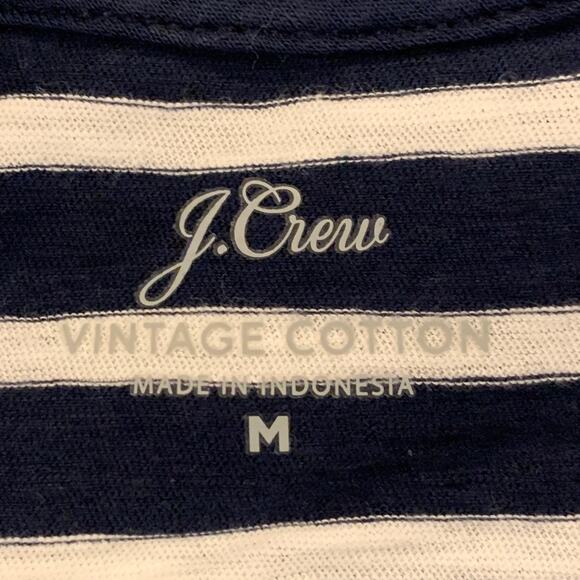 NWT J. Crew Navy and White Stripe Vintage Cotton Scoop Neck Tank - SIZE L - Picture 4 of 7